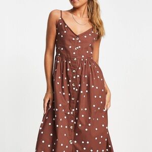 Influence cotton poplin cami midi dress